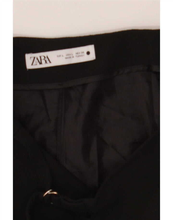 Zara Womens Skort Shorts Casual Grande W30 Poliéster Preto