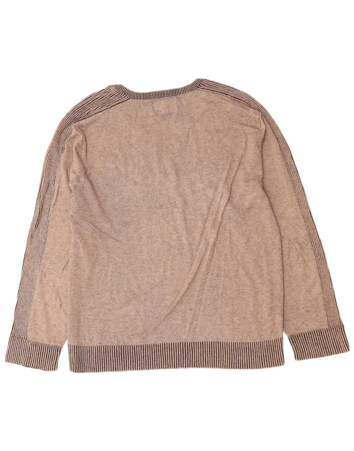 Suéter masculino GUESS gráfico com decote em V XL cinza