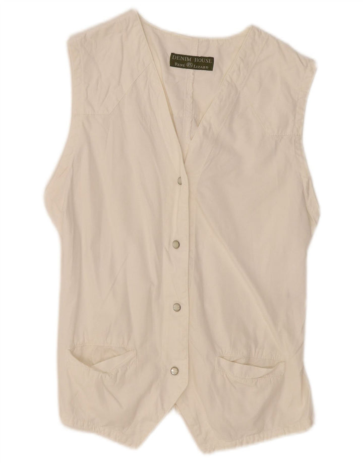 Colete feminino RENE LEZARD UK 12 algodão branco médio