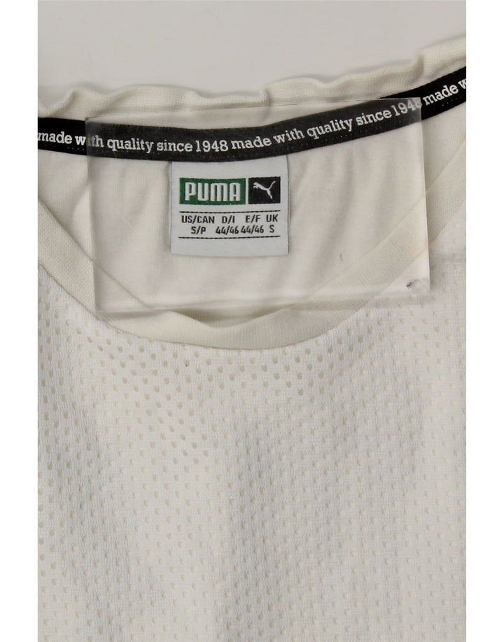 Puma Mens Graphic T-Shirt Top Pequeno Poliéster Branco
