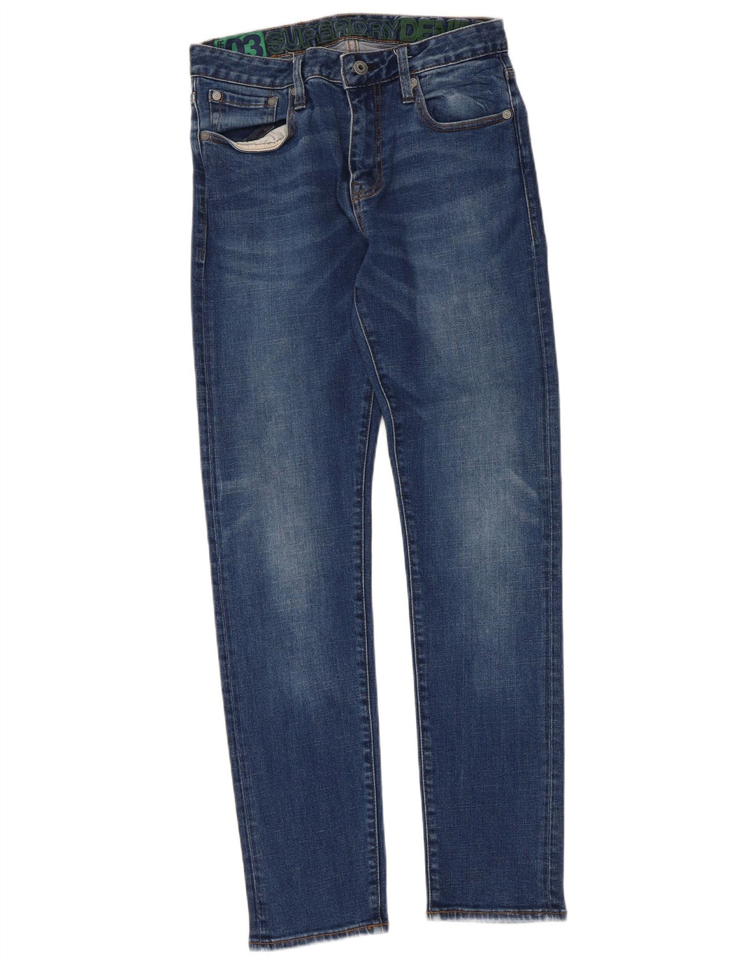 Jeans Superdry Feminino Slim W30 L32 Azul Algodão