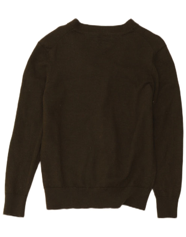 Suéter cardigã feminino Tommy Hilfiger UK 18 XL lã cáqui