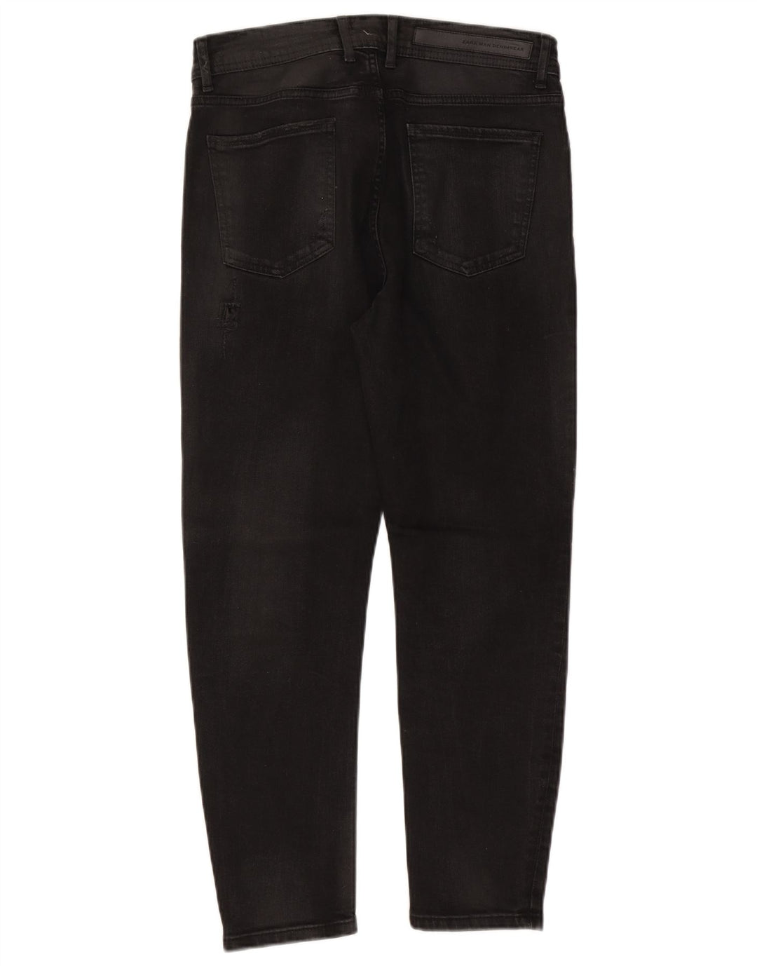 Zara Mens Jeans Slim Distressed EU 42 Grande W32 L26 Preto