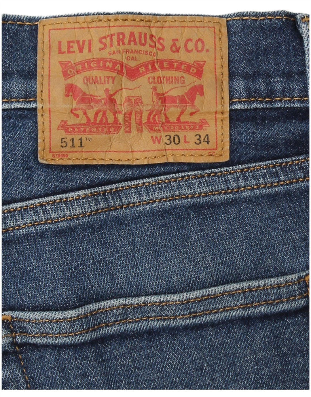 LEVI'S Feminino 511 Slim Jeans W30 L26 Azul Algodão