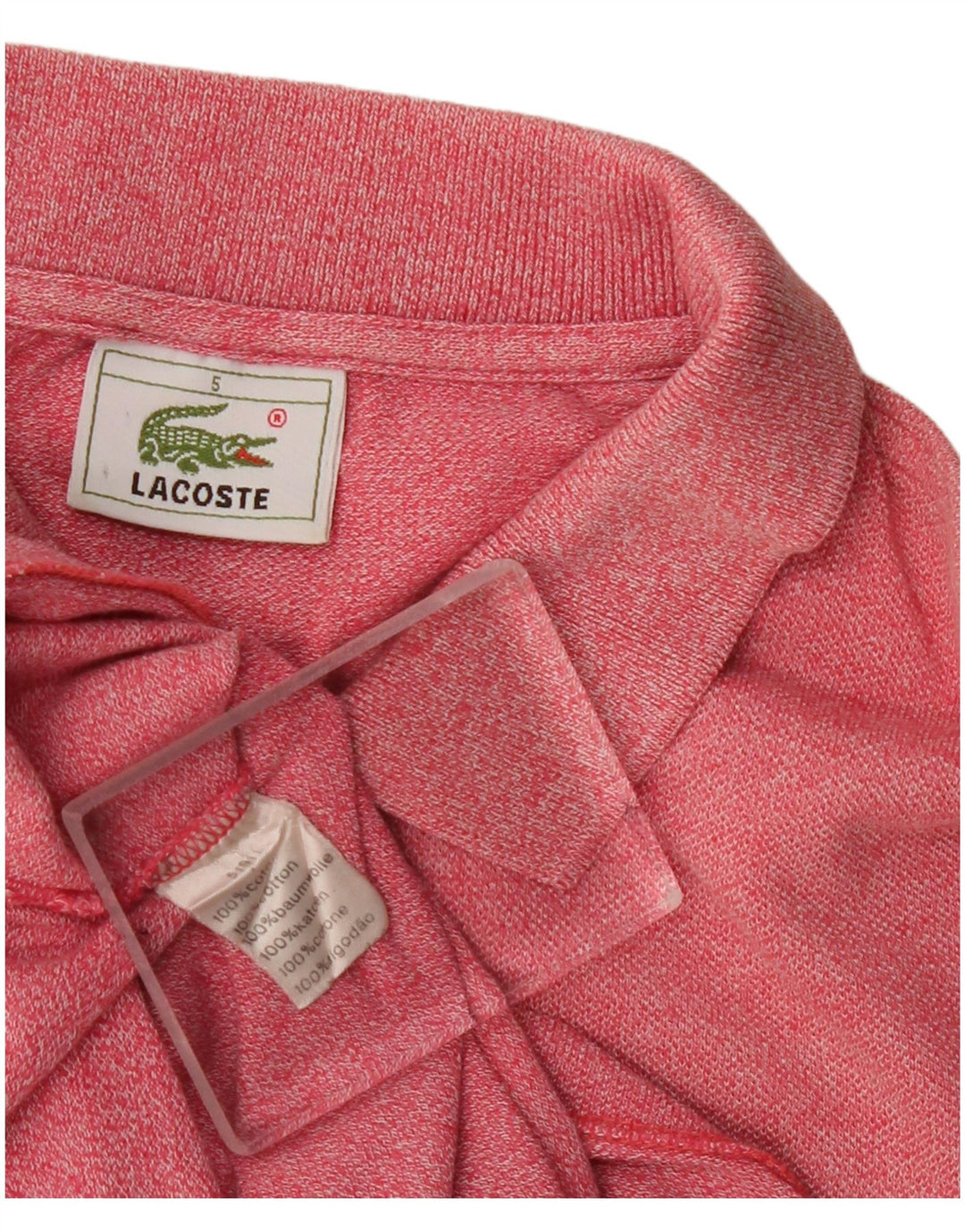 Camisa polo masculina Lacoste tamanho 5 grande algodão rosa