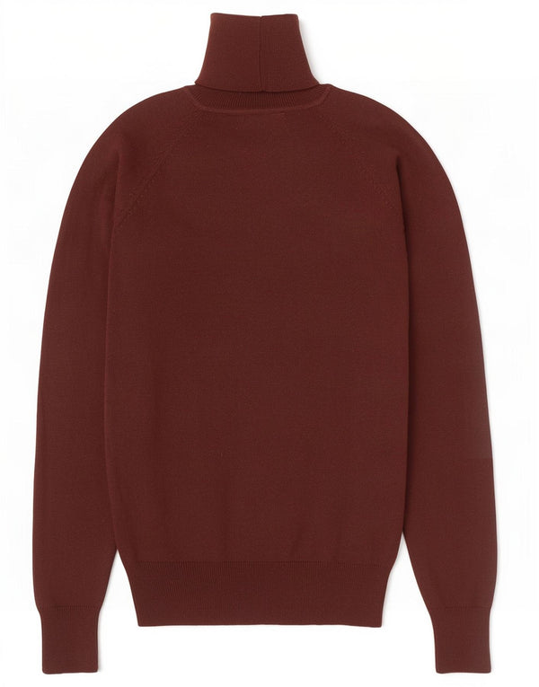 Zara Womens Roll Neck Jumper Sweater UK 12 Medium Brown Cotton