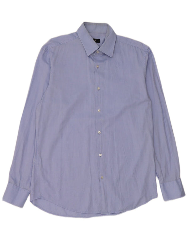 Camisa masculina Hugo Boss Regular Fit tamanho 39 algodão azul médio