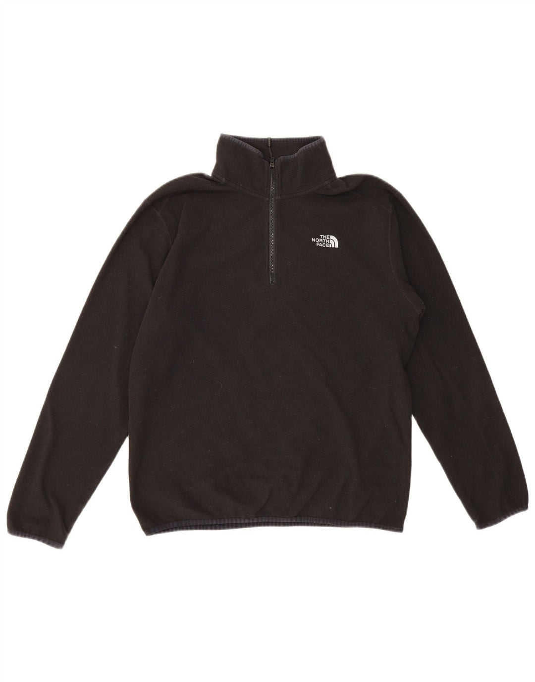Suéter de lã masculino The North Face com zíper e gola média poliéster preto