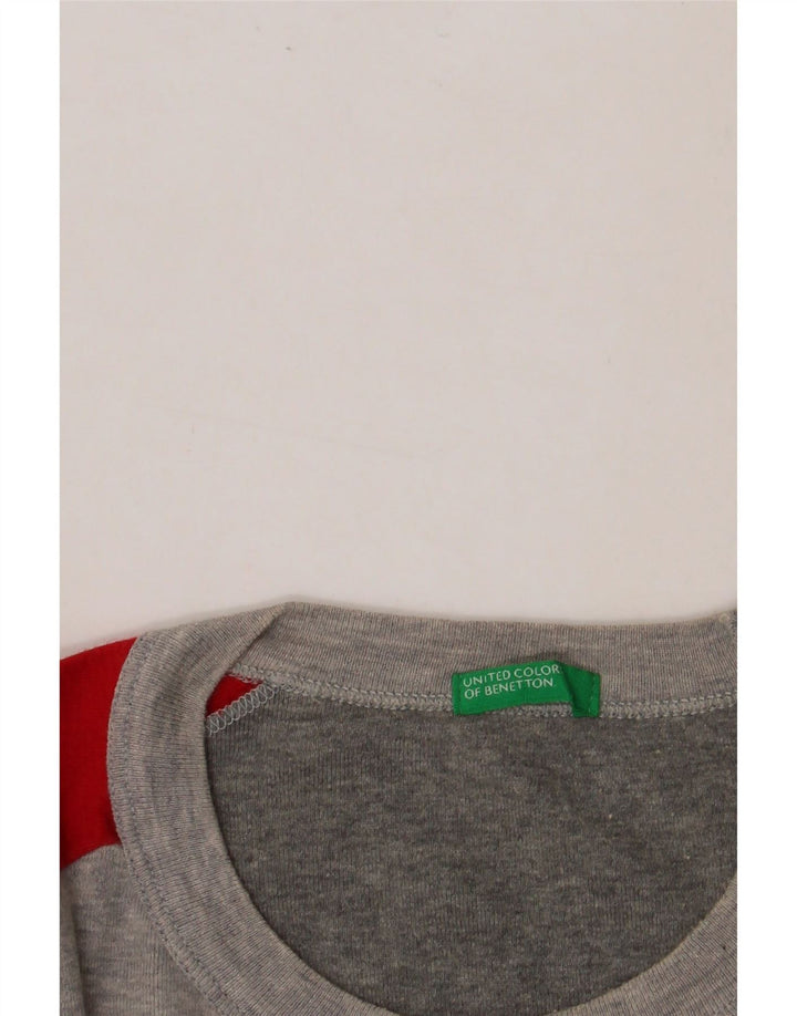 Camiseta masculina BENETTON cinza médio colorblock