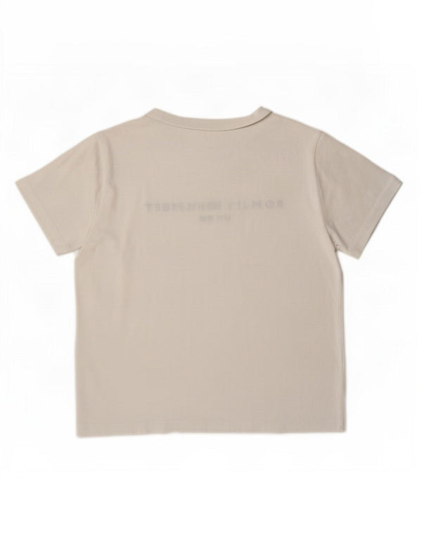 Camiseta feminina Tommy Hilfiger com estampa gráfica UK 14 algodão branco médio