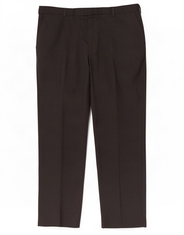 Calça masculina de terno reto Marks & Spencer W42 L33 poliéster preto