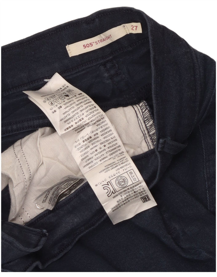 Calça jeans feminina Levi's 505 Straight W27 L30 azul marinho algodão