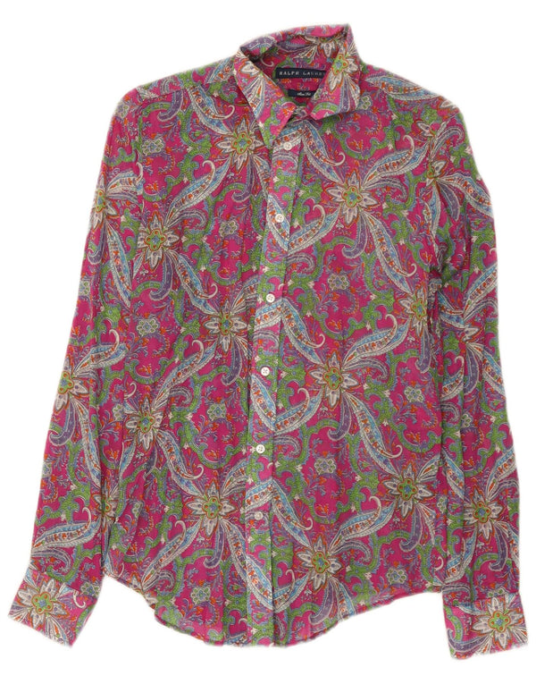 Camisa Slim Fit Feminina Ralph Lauren US 6 Médio Algodão Paisley Multicolorido