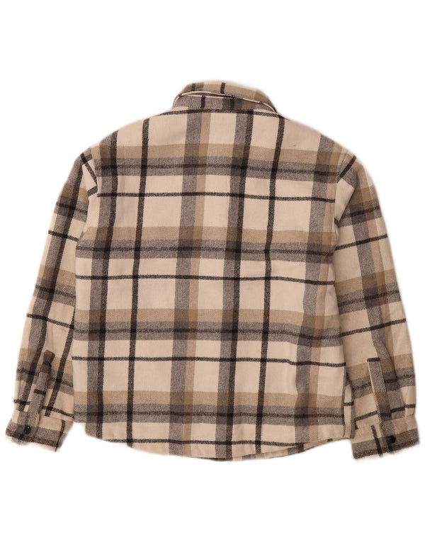 Camisa de flanela Zara Boys Lumberjack 11-12 anos poliéster xadrez bege