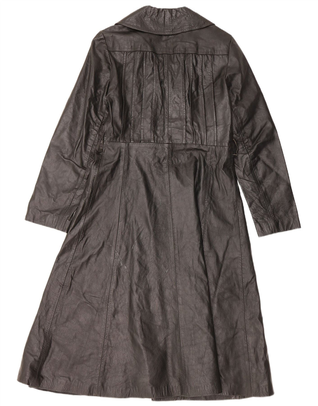 Casaco de couro feminino VINTAGE UK 10 pequeno couro preto