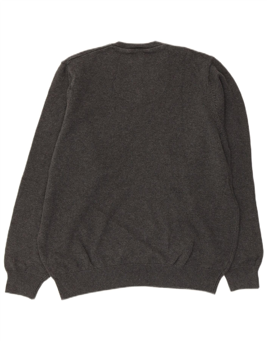 Suéter masculino Marks & Spencer com decote em V, algodão cinza médio