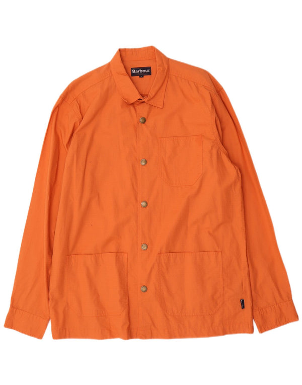 Jaqueta utilitária masculina Barbour UK 40 grande algodão laranja