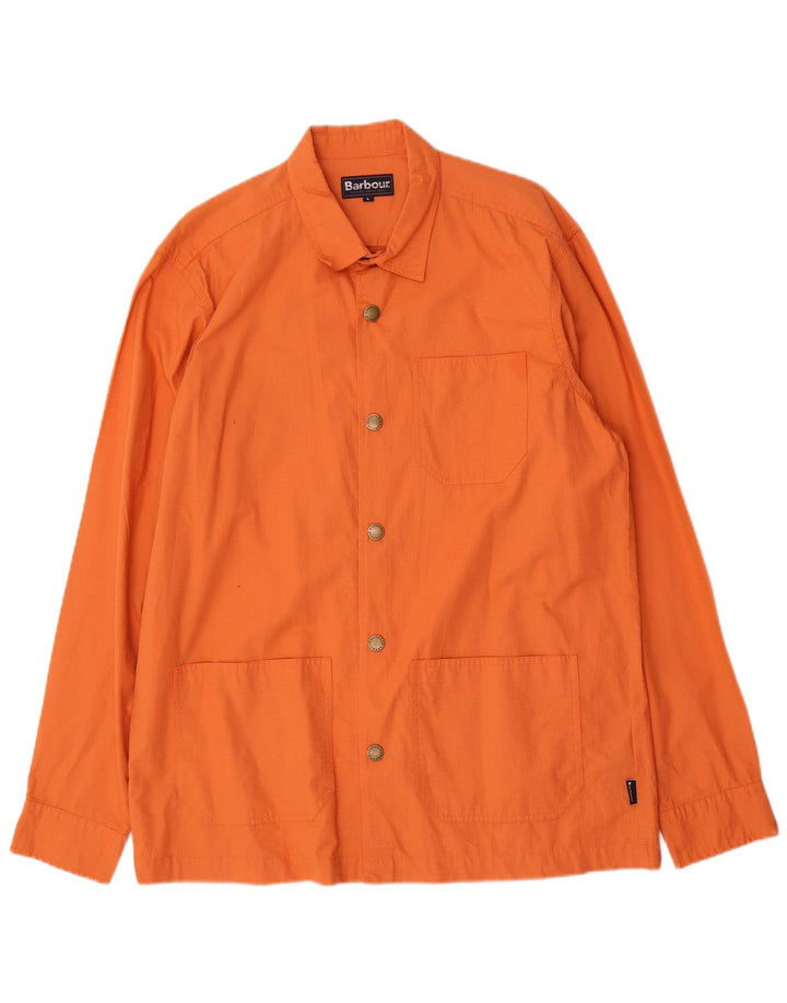 Jaqueta utilitária masculina Barbour UK 40 grande algodão laranja