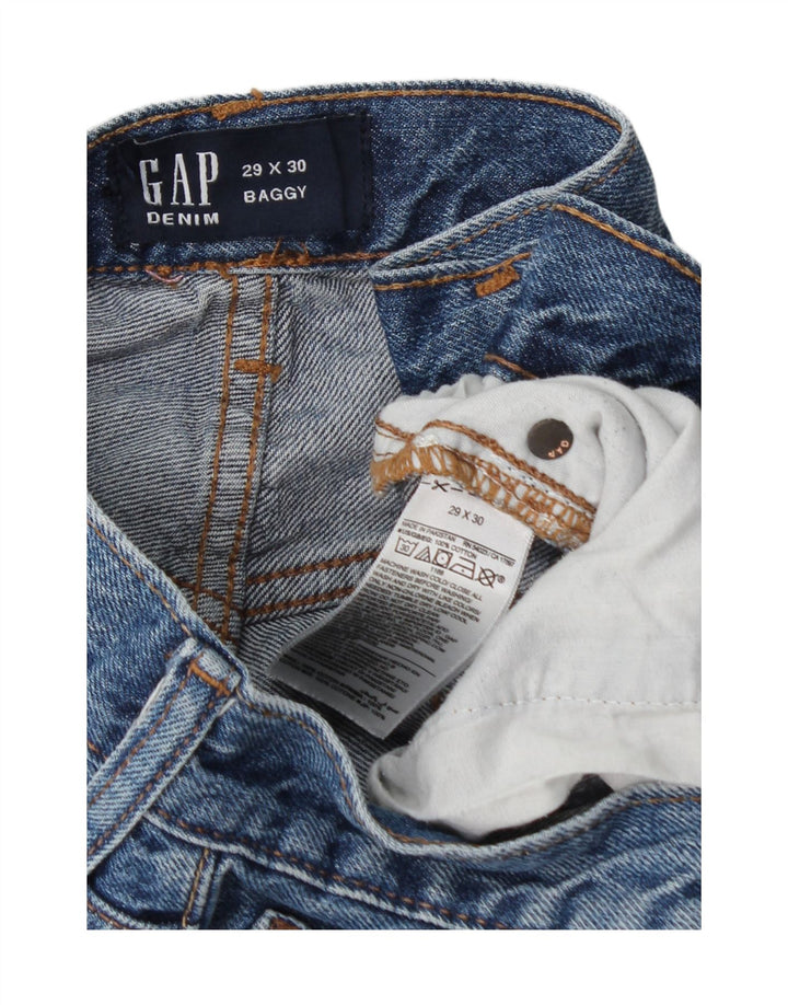 Jeans soltos femininos Gap W29 L30 algodão azul marinho