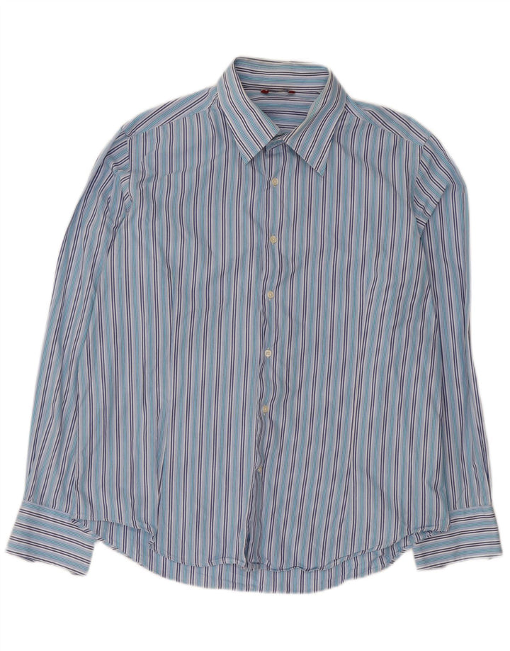 Camisa masculina CARRERA XL algodão listrado azul