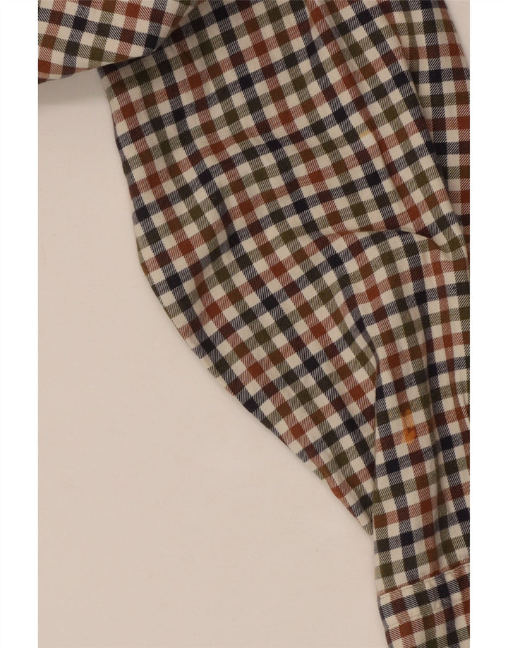 Camisa masculina Massimo Dutti grande algodão xadrez multicolorido