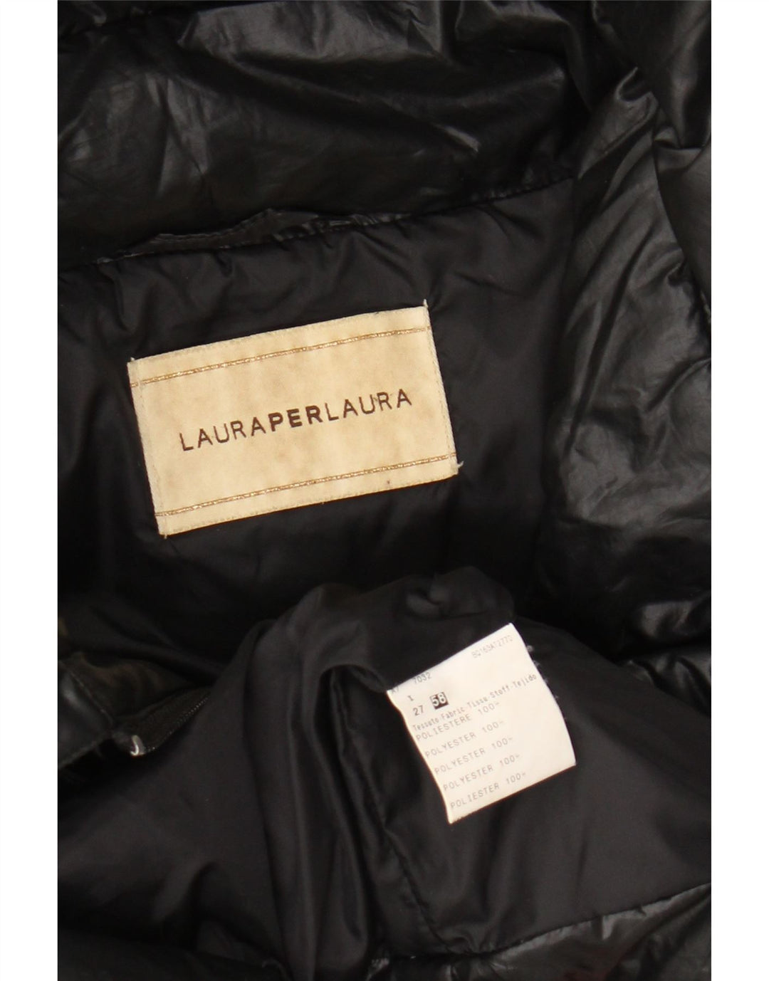 Casaco acolchoado feminino VINTAGE IT 58 4XL poliéster preto