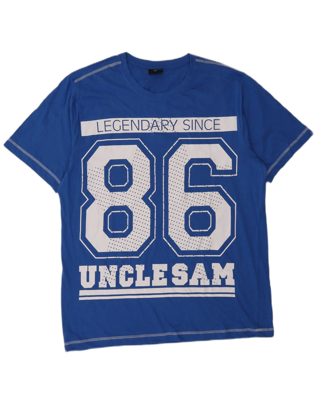 Camiseta gráfica masculina Tio Sam Top XL algodão azul