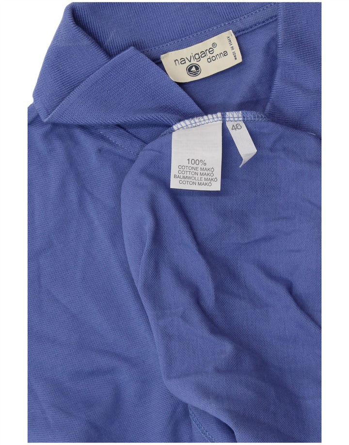 Camisa polo feminina NAVIGARE IT 46 grande algodão azul