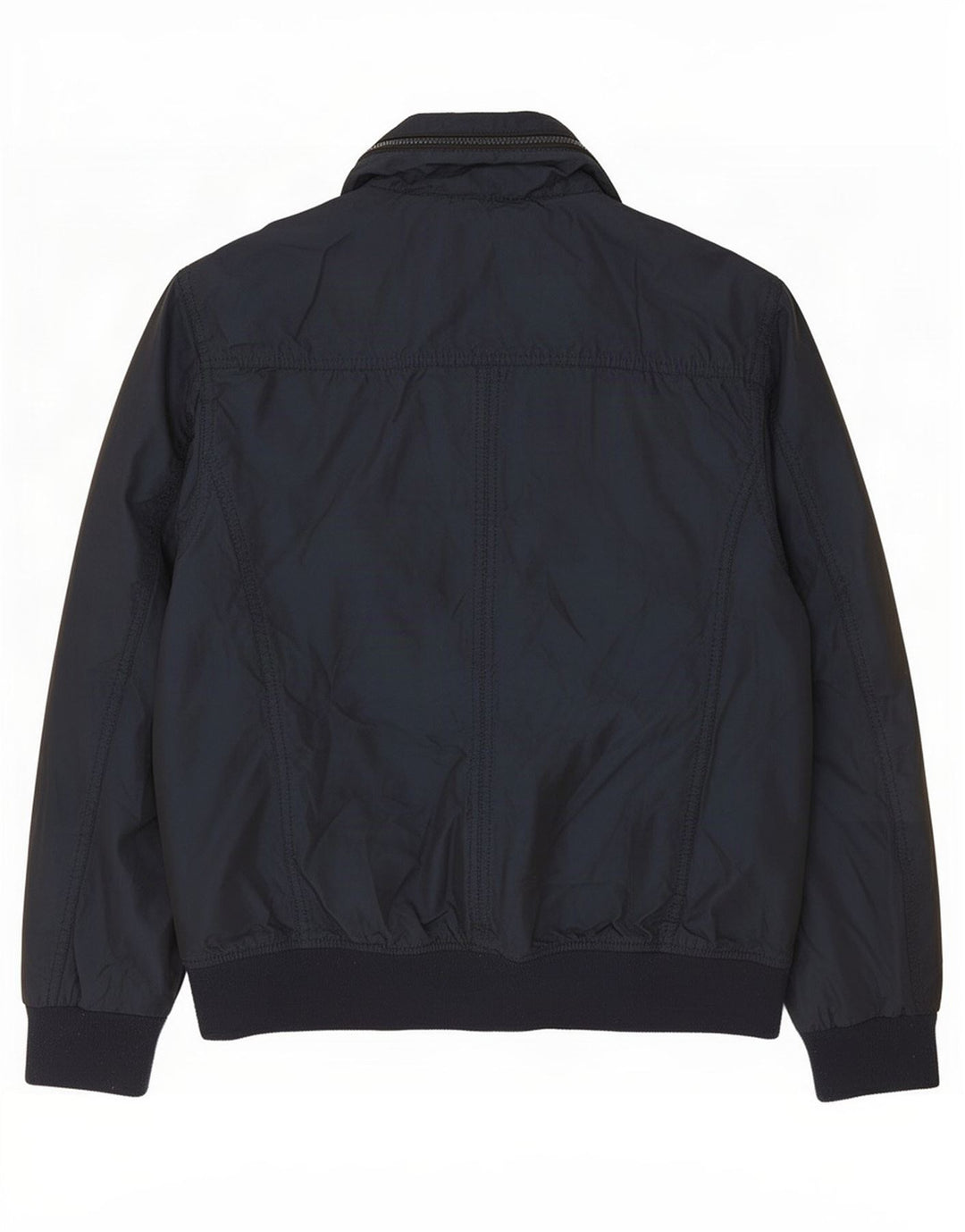 Zara Mens Bomber Jacket UK 40 Grande Poliéster Azul Marinho