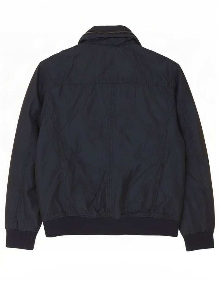 Zara Mens Bomber Jacket UK 40 Grande Poliéster Azul Marinho