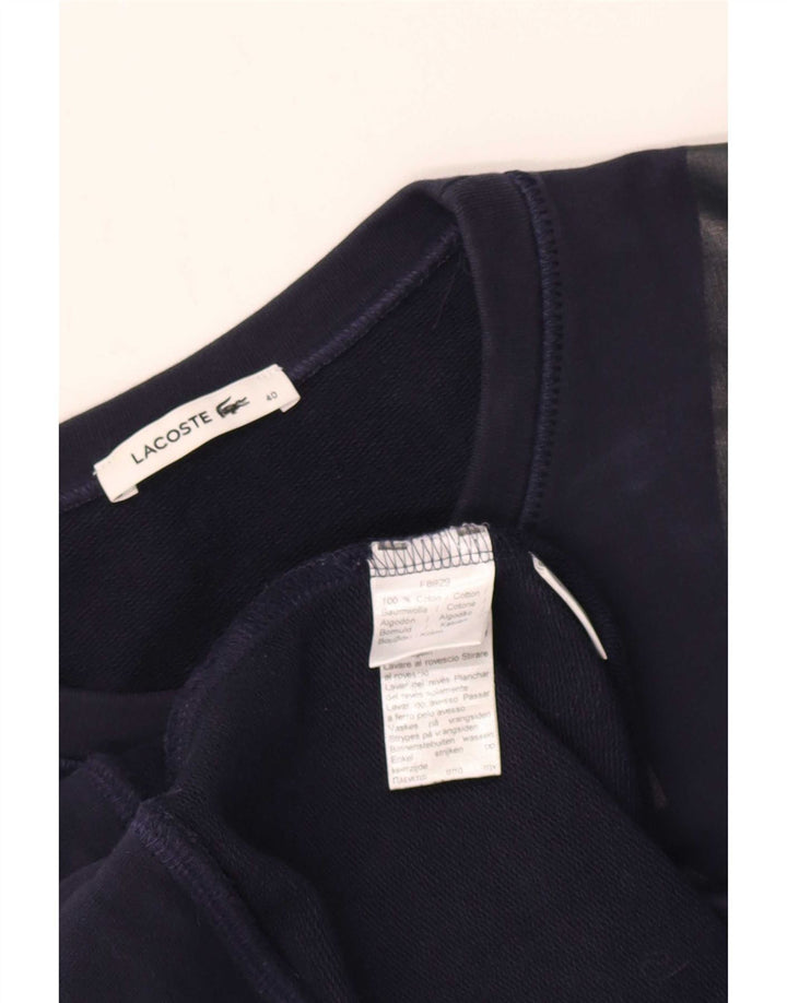 Lacoste moletom gráfico feminino tamanho 40 médio azul marinho algodão