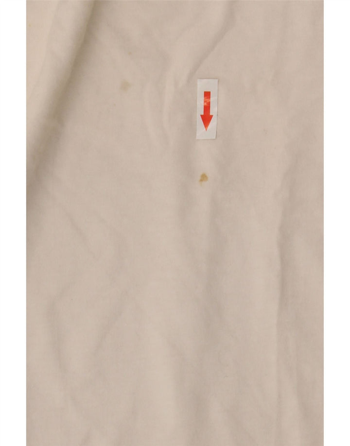 Top gráfico masculino Datch Muscle manga comprida UK 12 bloco colorido branco médio