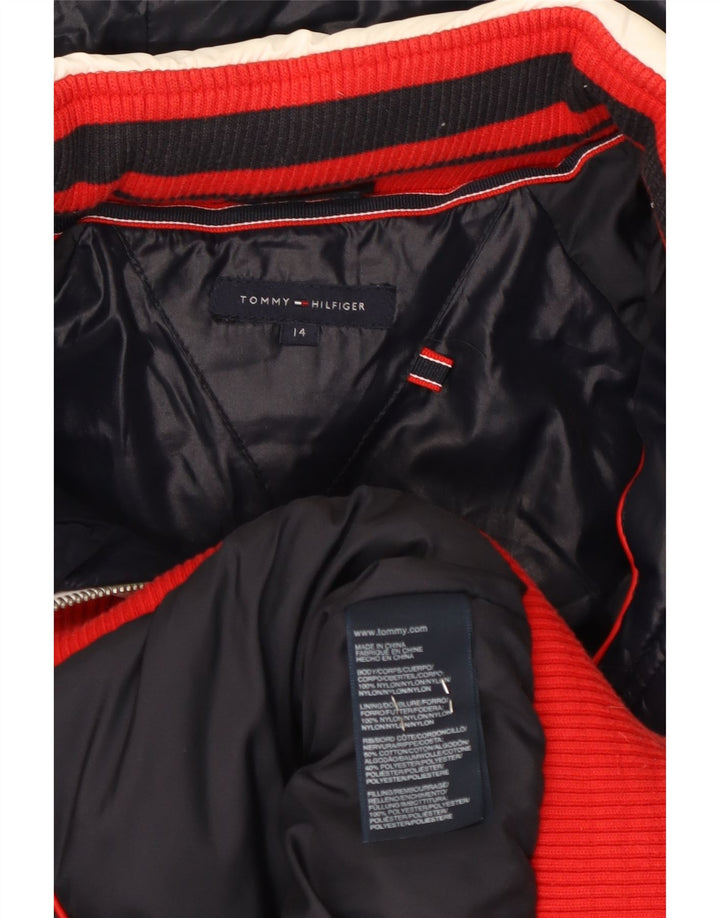 Jaqueta acolchoada gráfica Tommy Hilfiger Boys 13-14 anos branco colorblock