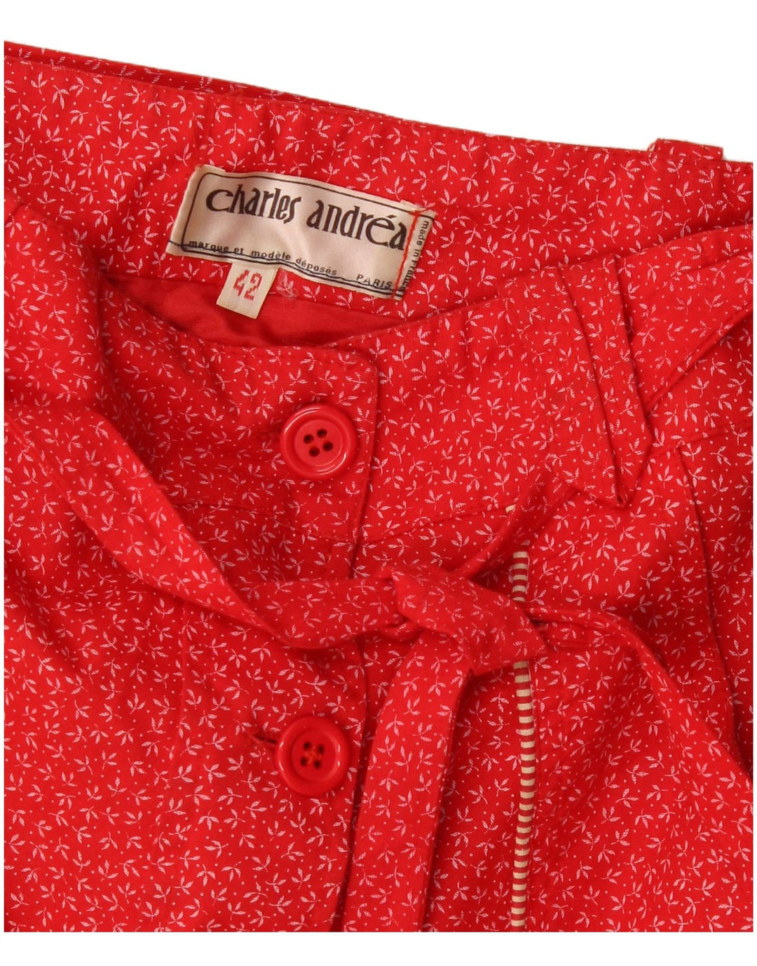 Saia vintage feminina linha A IT 42 médio W28 vermelho floral