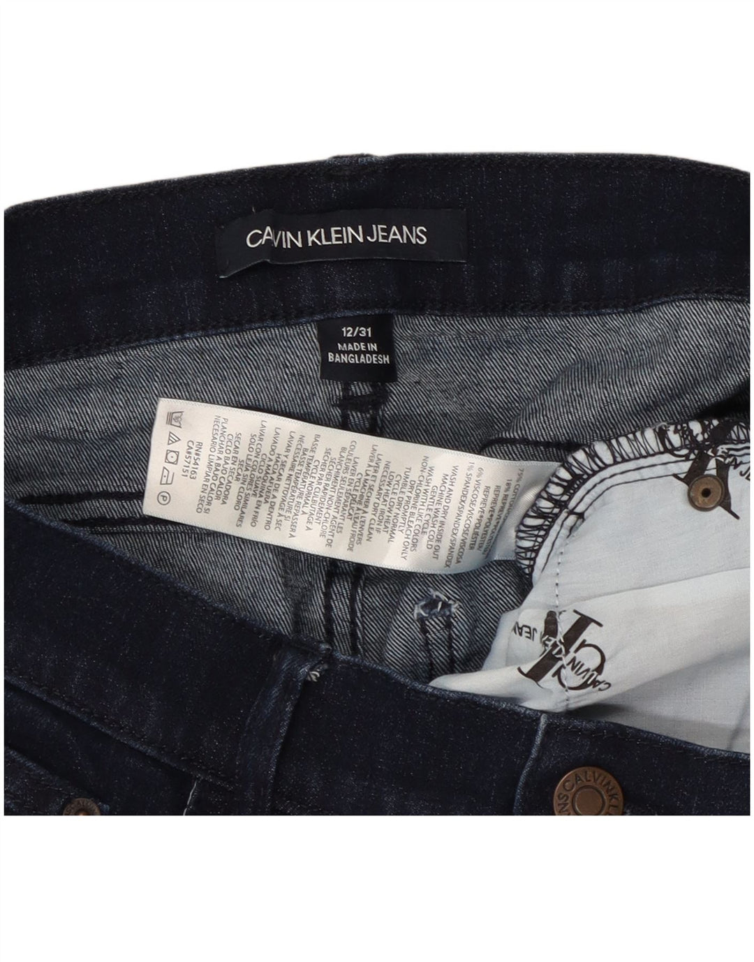 Calça jeans skinny feminina CALVIN KLEIN cintura alta US 12 grande W31 L26 azul marinho