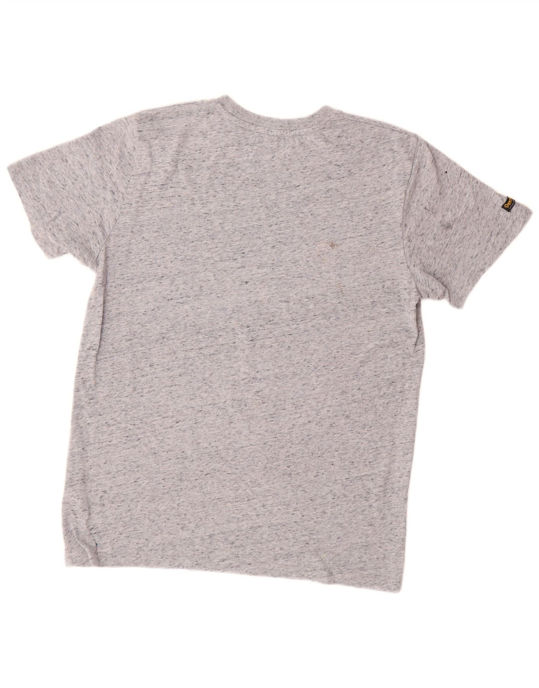 Camiseta masculina gráfica SUPERDRY Top algodão manchado cinza médio