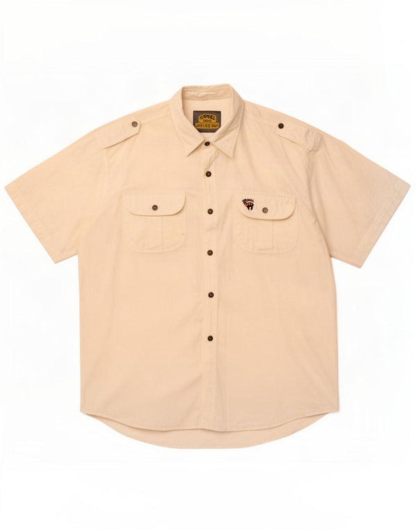 Camel Active Mens Camisa militar de manga curta XL Branco