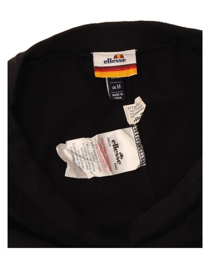 ELLESSE Womens Leggings UK 12 Medium Black Cotton Vintage Ellesse and Second-Hand Ellesse from Messina Hembry 