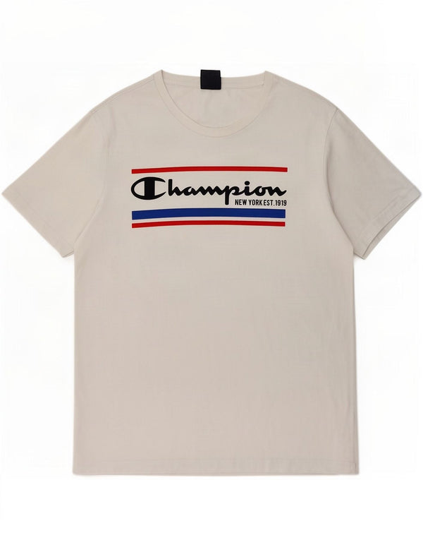 Champion Mens Graphic T-Shirt Top Grande Branco