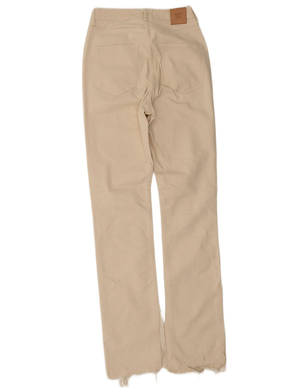 Calça jeans reta feminina Zara EU 38 pequena W28 L33 algodão branco