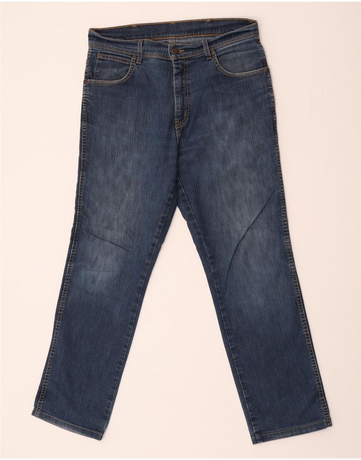 Wrangler masculino regular fit jeans reto W33 L29 algodão azul