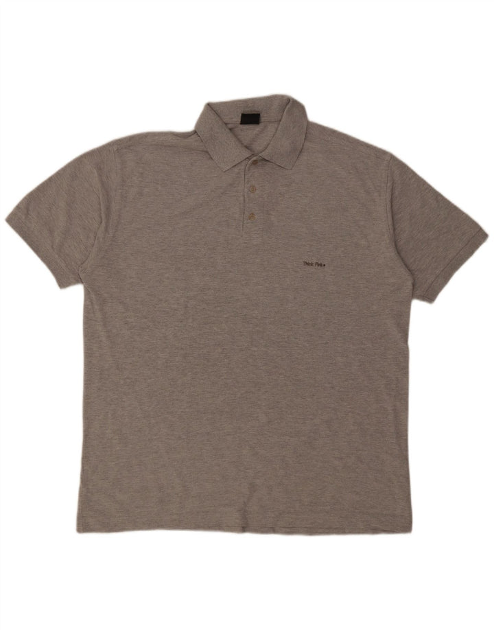 Camisa polo masculina Think Pink XL algodão cinza