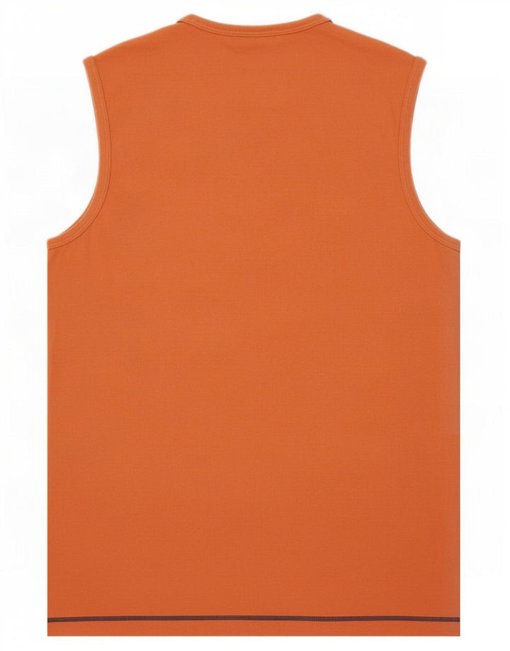 Fila Mens Vest Top Pequeno Algodão Colorblock Marrom