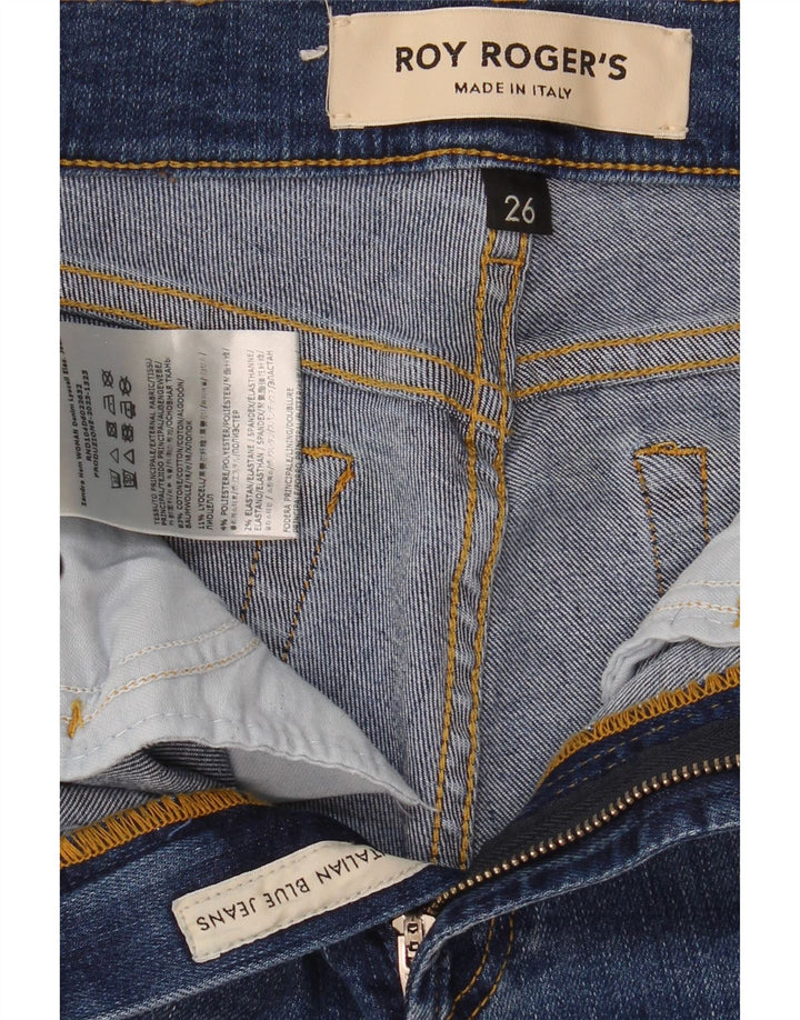 Calça jeans feminina Roy Rogers Bootcut W26 L27 algodão azul