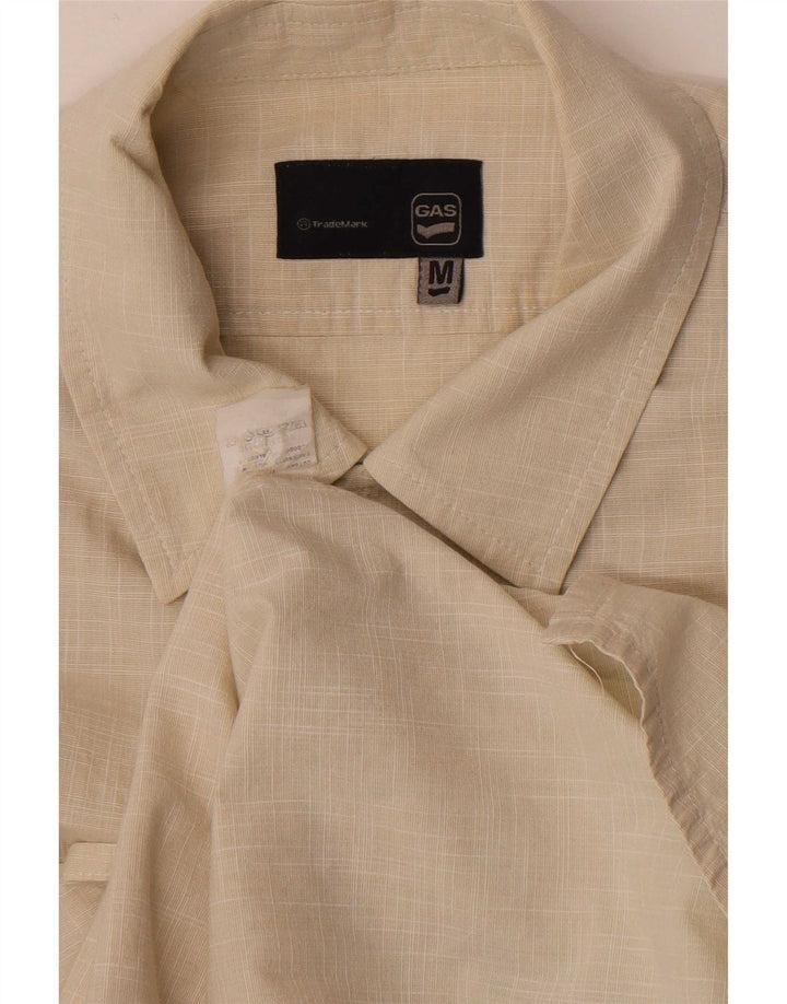 Camisa masculina Gas de algodão bege médio