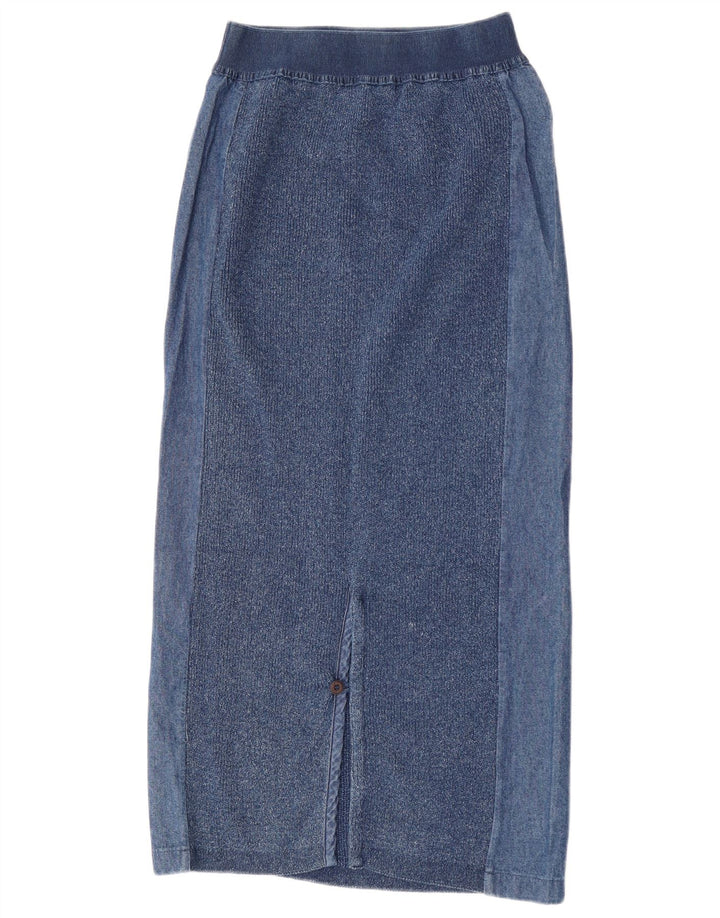 Saia midi feminina Blue Willi médio W28 algodão azul