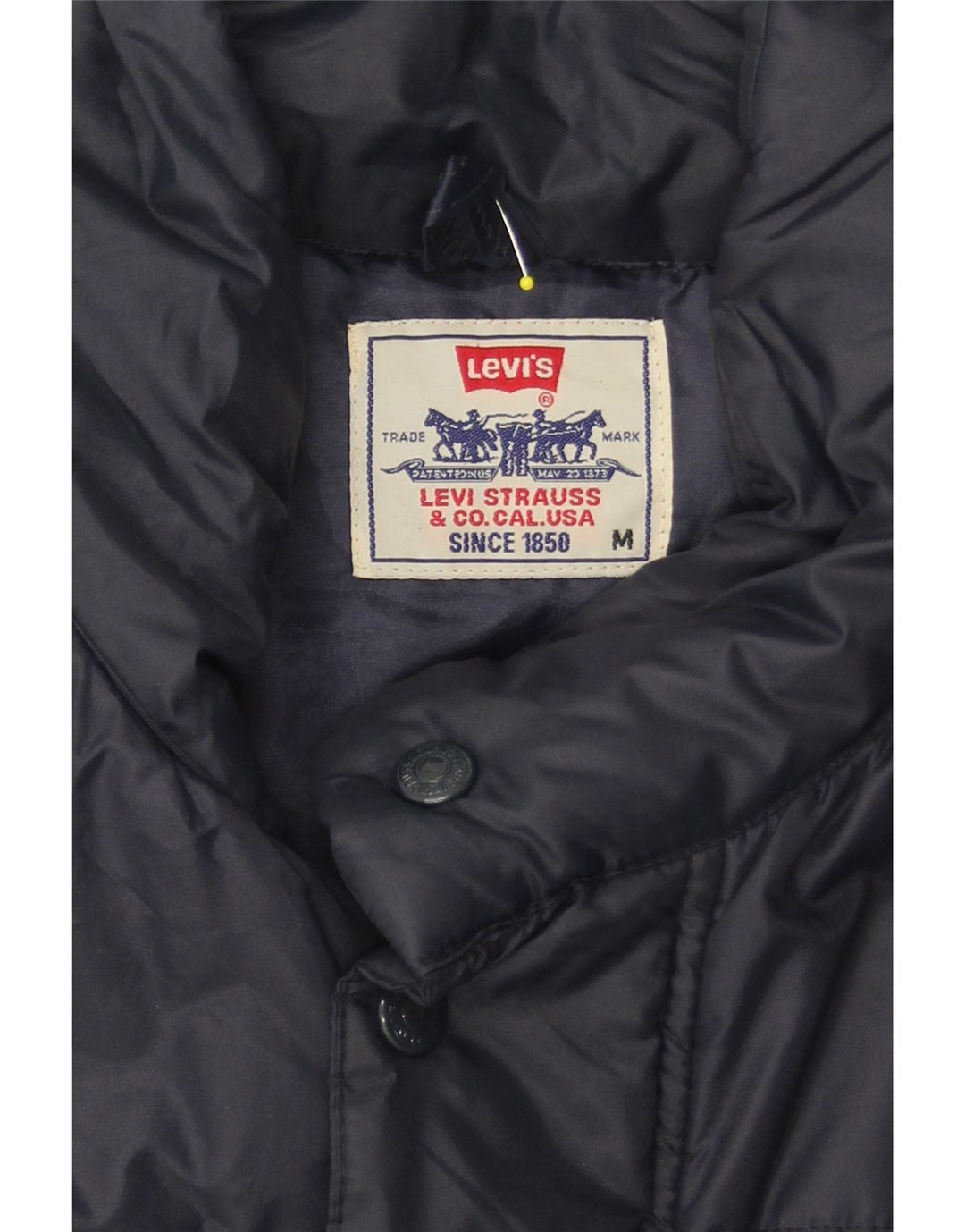 LEVI'S Mens Padded Jacket UK 38 Medium Navy Blue Polyamide Vintage Levi's and Second-Hand Levi's from Messina Hembry 