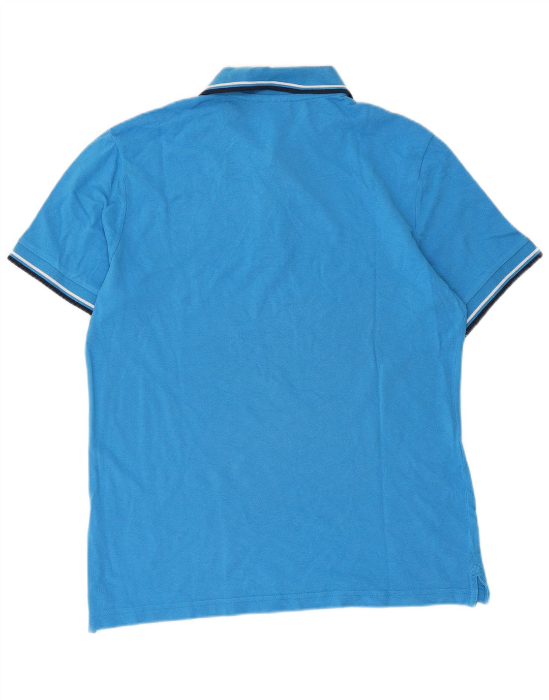 Camisa polo masculina Diadora grande algodão listrado azul
