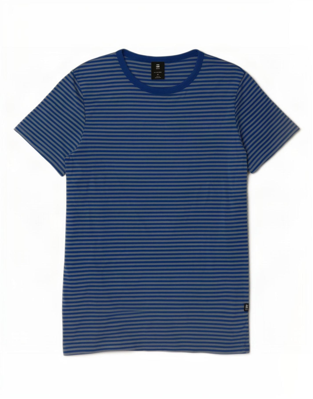 Camiseta feminina G-Star de algodão listrado azul médio