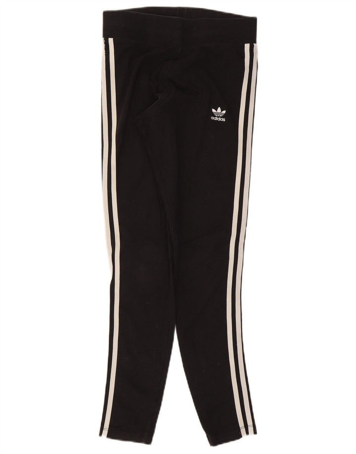 Leggings Adidas Femininas UK 10 Pequenas Algodão Preto